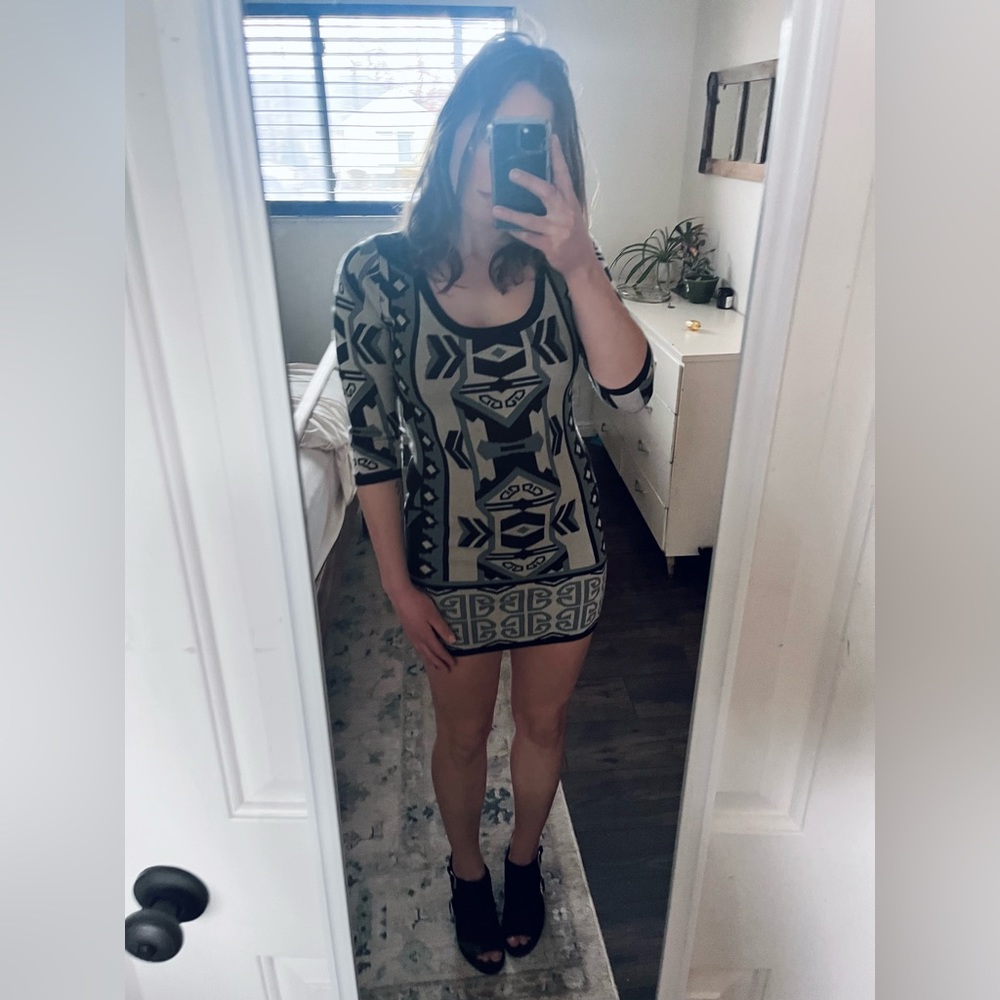 Tribal pattern t/o Sweater Dress